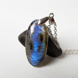 Pandantiv labradorit natural colier piatra semipretioasa pandantiv piatra naturala oval bijuterie cuart cadou mama - Artynos.ro