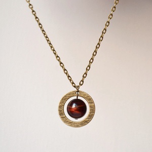 Cadou pentru barbati Pandantiv ochi de tigru pandantiv unicat bijuterie minimalista pandantiv barbati piatra naturala  - bijuterii - coliere - pandative - Artynos.ro