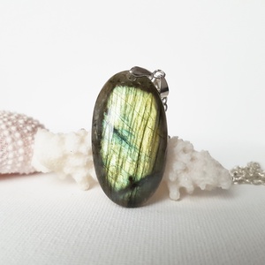 Pandantiv labradorit natural colier piatra semipretioasa pandantiv piatra naturala oval bijuterie cuart cadou barbat, Bijuterii, Coliere, Coliere din pietre semipretioase, Confectionarea bijuteriilor, ARTYNOS