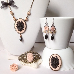 Set de bijuterii artizanal set colier bratara cercei inel agrafe bijuterii din rasina bijuterii cu flori cadou craciun , Bijuterii, Seturi de bijuterii, Confectionarea bijuteriilor, ARTYNOS