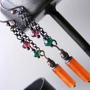 Cercei eleganti cercei cu granate cercei atarnatori semipretioase cercei ocazie cercei moderni cadou martie martisor, Bijuterii, Cercei, Cercei din pietre semipretioase, Confectionarea bijuteriilor, ARTYNOS