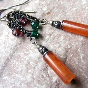 Cercei eleganti cercei cu granate cercei atarnatori semipretioase cercei ocazie cercei moderni cadou martie martisor - bijuterii - cercei - cercei din pietre semiprețioase - Artynos.ro