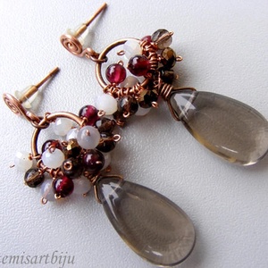 Cercei eleganti cercei cu granate cercei atarnatori semipretioase cercei ocazie cercei moderni cadou martie martisor, Bijuterii, Cercei, Cercei din pietre semipretioase, Confectionarea bijuteriilor, ARTYNOS