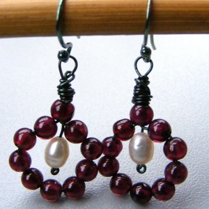 Cercei eleganti cercei cu granate cercei atarnatori semipretioase cercei ocazie cercei moderni cadou martie martisor, Bijuterii, Cercei, Cercei din pietre semipretioase, Confectionarea bijuteriilor, ARTYNOS