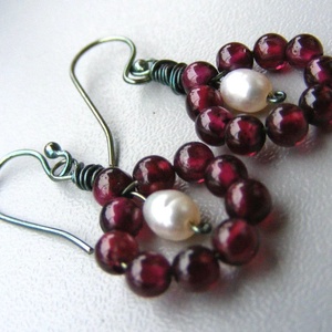 Cercei eleganti cercei cu granate cercei atarnatori semipretioase cercei ocazie cercei moderni cadou martie martisor - bijuterii - cercei - cercei din pietre semiprețioase - Artynos.ro