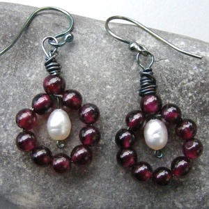 Cercei eleganti cercei cu granate cercei atarnatori semipretioase cercei ocazie cercei moderni cadou martie martisor - bijuterii - cercei - cercei din pietre semiprețioase - Artynos.ro