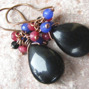 Cercei eleganti cercei cu onix negru cercei atarnatori semipretioase cercei ocazie cercei moderni cadou martie martisor - bijuterii - cercei - cercei din pietre semiprețioase - Artynos.ro