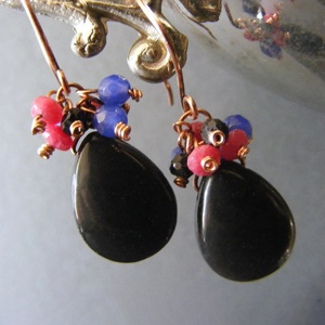 Cercei eleganti cercei cu onix negru cercei atarnatori semipretioase cercei ocazie cercei moderni cadou martie martisor - Artynos.ro