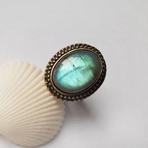 Inel labradorit inel cadochon piatra pretioasa labradorit inel reglabil filigran inel ajustabil bijuterie cadou colega - bijuterii - inele - inele cu pietre semiprețioase - Artynos.ro