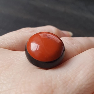 Inel reglabil cu piatra de jasp rosu inel jasp inel ajustabil cadou iubita bijuterie cadou iubita mama martie - bijuterii - inele - inele cu pietre semiprețioase - Artynos.ro