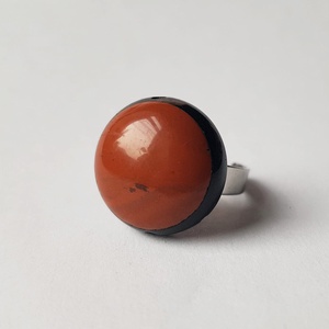 Inel reglabil cu piatra de jasp rosu inel jasp inel ajustabil cadou iubita bijuterie cadou iubita mama martie, Bijuterii, Inele, Inele cu pietre semipretioase, Confectionarea bijuteriilor, ARTYNOS