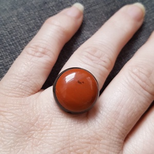 Inel reglabil cu piatra de jasp rosu inel jasp inel ajustabil cadou iubita bijuterie cadou iubita mama martie - bijuterii - inele - inele cu pietre semiprețioase - Artynos.ro