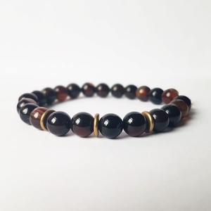 Bratara din pietre semipretioase bratara agata neagra bratara pietre naturale, Bijuterii, Bratari, Bratari din pietre semipretioase, , ARTYNOS