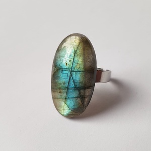 Inel labradorit inel cadochon piatra pretioasa labradorit inel reglabil filigran inel ajustabil bijuterie cadou colega, Bijuterii, Inele, Inele cu pietre semipretioase, Confectionarea bijuteriilor, ARTYNOS