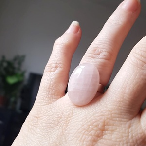 Inel cuart roz inel cadochon piatra pretioasa cuart inel reglabil filigran inel ajustabil bijuterie cadou colega - bijuterii - inele - inele cu pietre semiprețioase - Artynos.ro