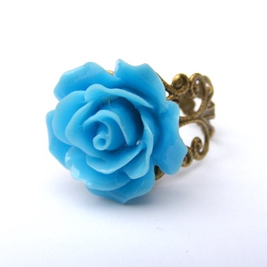 Inel reglabil filigran inel statement ajustabil trandafir inel vintage floare cadou pentru fiica bijuterie unic martie - bijuterii - inele - inele statement - Artynos.ro