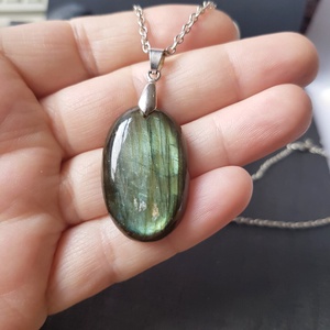 Pandantiv labradorit natural colier piatra semipretioasa pandantiv piatra naturala oval bijuterie cuart cadou barbat - bijuterii - coliere - coliere din pietre semiprețioase - Artynos.ro