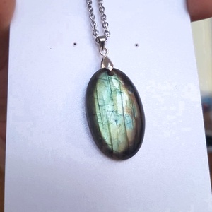Pandantiv labradorit natural colier piatra semipretioasa pandantiv piatra naturala oval bijuterie cuart cadou barbat, Bijuterii, Coliere, Coliere din pietre semipretioase, Confectionarea bijuteriilor, ARTYNOS