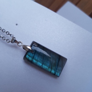 Pandantiv labradorit natural colier piatra semipretioasa pandantiv piatra naturala oval bijuterie cuart cadou barbat - bijuterii - coliere - coliere din pietre semiprețioase - Artynos.ro