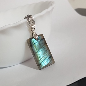 Pandantiv labradorit natural colier piatra semipretioasa pandantiv piatra naturala oval bijuterie cuart cadou barbat - bijuterii - coliere - coliere din pietre semiprețioase - Artynos.ro