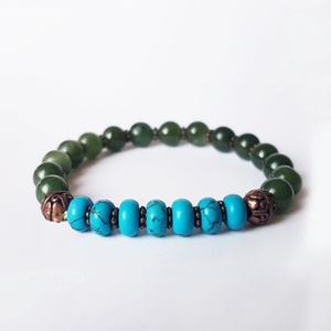 Bratara din pietre semipretioase bratara agate verzi si magnezit turcoaz bratara pietre naturale - Artynos.ro