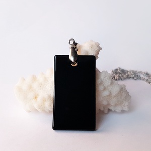 Cadou pentru barbati Pandantiv onix negru pandantiv unicat bijuterie minimalista pandantiv barbati piatra naturala , Bijuterii, Coliere, Pandative, Confectionarea bijuteriilor, ARTYNOS