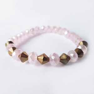 Bratara din cristale fatetate roz, bratara ajustabila, bratara elastica - Artynos.ro
