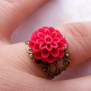 Inel reglabil filigran inel statement ajustabil trandafir inel vintage floare cadou pentru fiica bijuterie unic martie - bijuterii - inele - inele statement - Artynos.ro