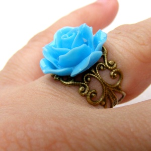 Inel reglabil filigran inel statement ajustabil trandafir inel vintage floare cadou pentru fiica bijuterie unic martie - bijuterii - inele - inele statement - Artynos.ro