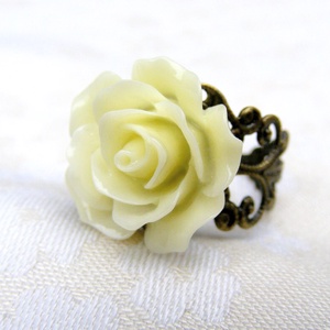 Inel reglabil filigran inel statement ajustabil trandafir inel vintage floare cadou pentru fiica bijuterie unic martie, Bijuterii, Inele, Inele statement, Confectionarea bijuteriilor, ARTYNOS