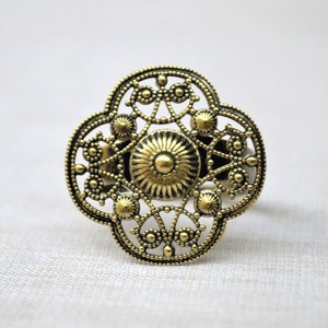 Inel reglabil filigran inel statement ajustabil trandafir inel vintage floare cadou pentru fiica bijuterie unic martie - Artynos.ro