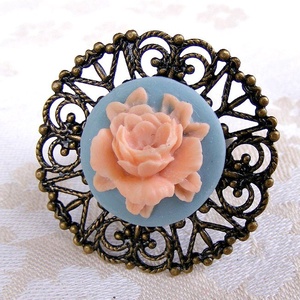 Inel reglabil filigran inel statement ajustabil trandafir inel vintage floare cadou pentru fiica bijuterie unic martie, Bijuterii, Inele, Inele statement, Confectionarea bijuteriilor, ARTYNOS