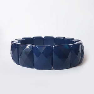 Bratara ajustabila groasa bratara agate bratara pietre semipretioase agate albastre bratara cadou prietena colega iubita - Artynos.ro