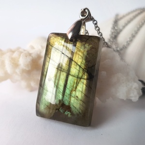 Pandantiv labradorit natural colier piatra semipretioasa pandantiv piatra naturala bijuterie cuart cadou mama, Bijuterii, Coliere, Coliere din pietre semipretioase, Confectionarea bijuteriilor, ARTYNOS