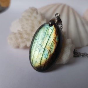 Pandantiv labradorit natural colier piatra semipretioasa pandantiv piatra naturala lacrima bijuterie cuart cadou mama - bijuterii - coliere - pandative - Artynos.ro