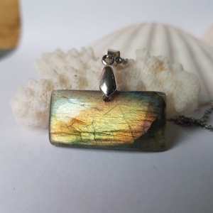 Pandantiv labradorit natural colier piatra semipretioasa pandantiv piatra naturala bijuterie barbati cuart cadou mama - bijuterii - coliere - pandative - Artynos.ro