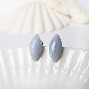 Cercei surub cercei pietre semipretioase naturale cercei tija cercei agata blue lace cadou sotie mama femeie dama - Artynos.ro