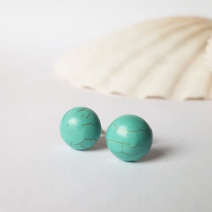 Cercei surub cercei pietre semipretioase naturale cercei tija cercei magnezit turcoaz cadou sotie mama femeie dama - Artynos.ro