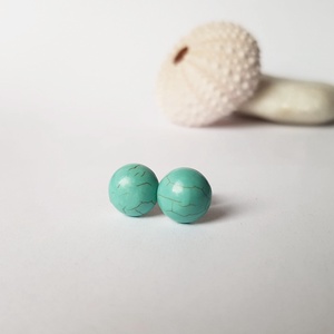 Cercei surub cercei pietre semipretioase naturale cercei tija cercei magnezit turcoaz cadou sotie mama femeie dama - bijuterii - cercei - cercei din pietre semiprețioase - Artynos.ro