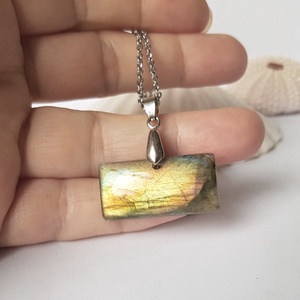 Pandantiv labradorit natural colier piatra semipretioasa pandantiv piatra naturala bijuterie barbati cuart cadou mama - bijuterii - coliere - pandative - Artynos.ro