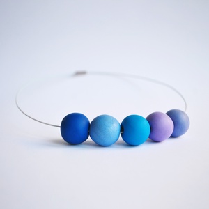 Colier margele rotunde colier colorat colier statement contemporan colier geometric choker Colier galben verde - Artynos.ro