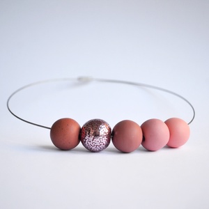 Colier margele rotunde colier colorat colier statement contemporan colier geometric choker Colier galben verde - Artynos.ro