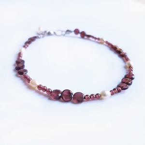Bratara eleganta cu granate bratara perle naturale bijuterie cadou zodie capricorn varsator bijuterie grena - Artynos.ro