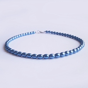 Colier din perle de sticla albastre colier choker albastru , Bijuterii, Coliere, Coliere din perle, , Colier din perle de sticla albastre colier choker albastru 
Componentele metalice sunt din otel ino..., ARTYNOS