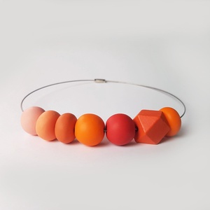 Colier margele rotunde colier colorat colier statement contemporan colier choker geometric Colier monocrom albastru mov - Artynos.ro