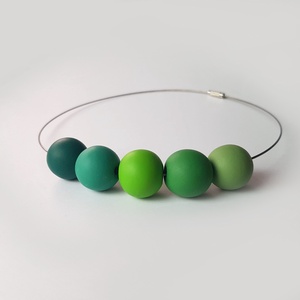 Colier margele rotunde colier colorat colier statement contemporan colier choker geometric Colier monocrom albastru mov - Artynos.ro