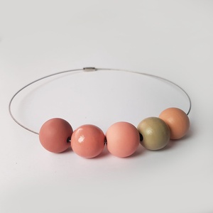 Colier margele rotunde colier colorat colier statement contemporan colier choker geometric Colier monocrom albastru mov - Artynos.ro
