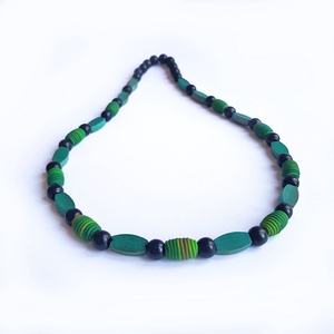 Colier margele rotunde colier colorat colier statement contemporan colier choker geometric Colier monocrom albastru mov - Artynos.ro