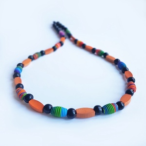 Colier margele rotunde colier colorat colier statement contemporan colier choker geometric Colier monocrom albastru mov - bijuterii - coliere - chockere - Artynos.ro