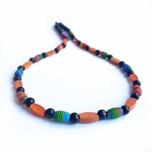 Colier margele rotunde colier colorat colier statement contemporan colier choker geometric Colier monocrom albastru mov - Artynos.ro